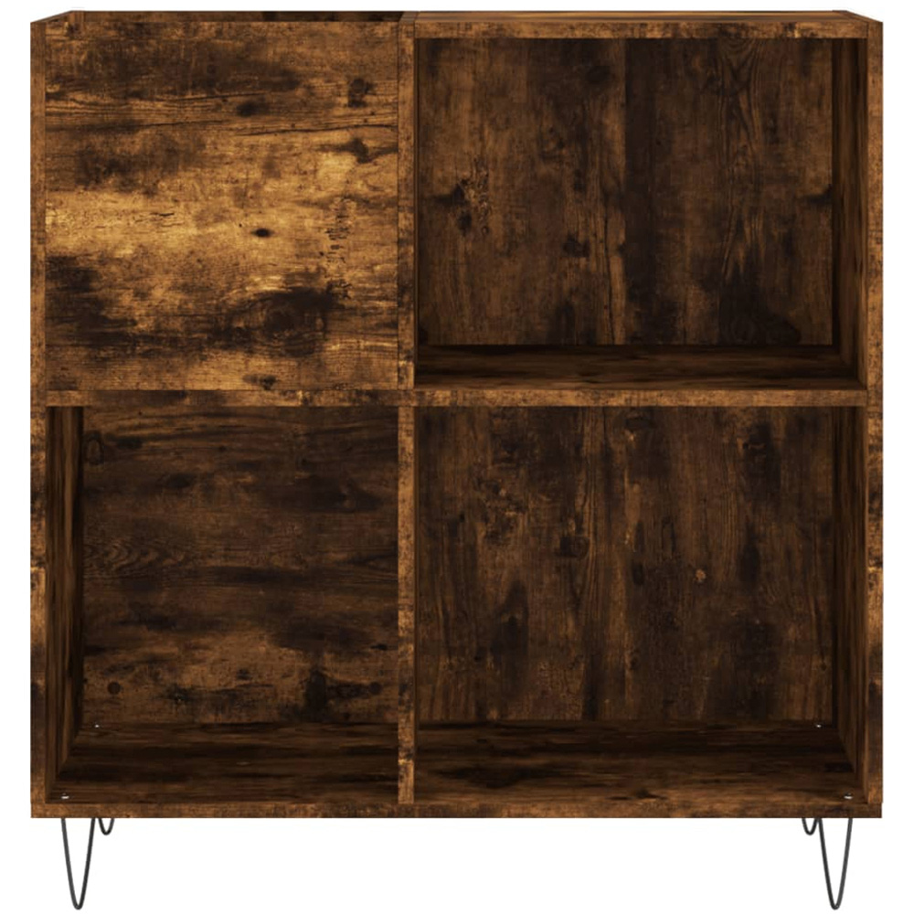 vidaXL 3 Shelf Smoked Oak Record Cabinet Image 4