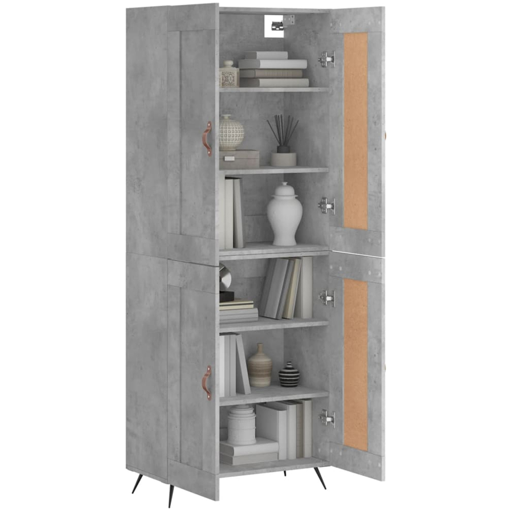 vidaXL 4 Door Concrete Grey Tall Highboard Image 3