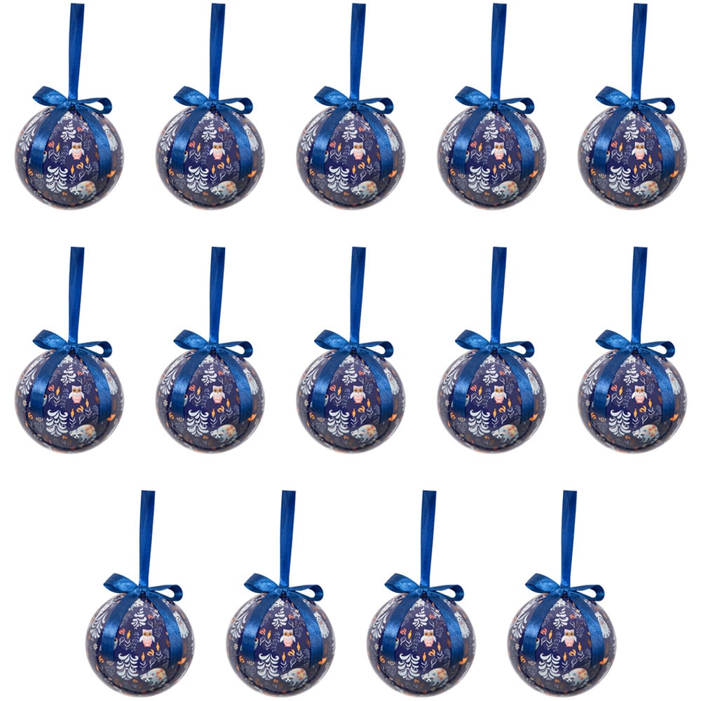 The Christmas Workshop Navy Blue Festival Bauble 14 Pack Image 1