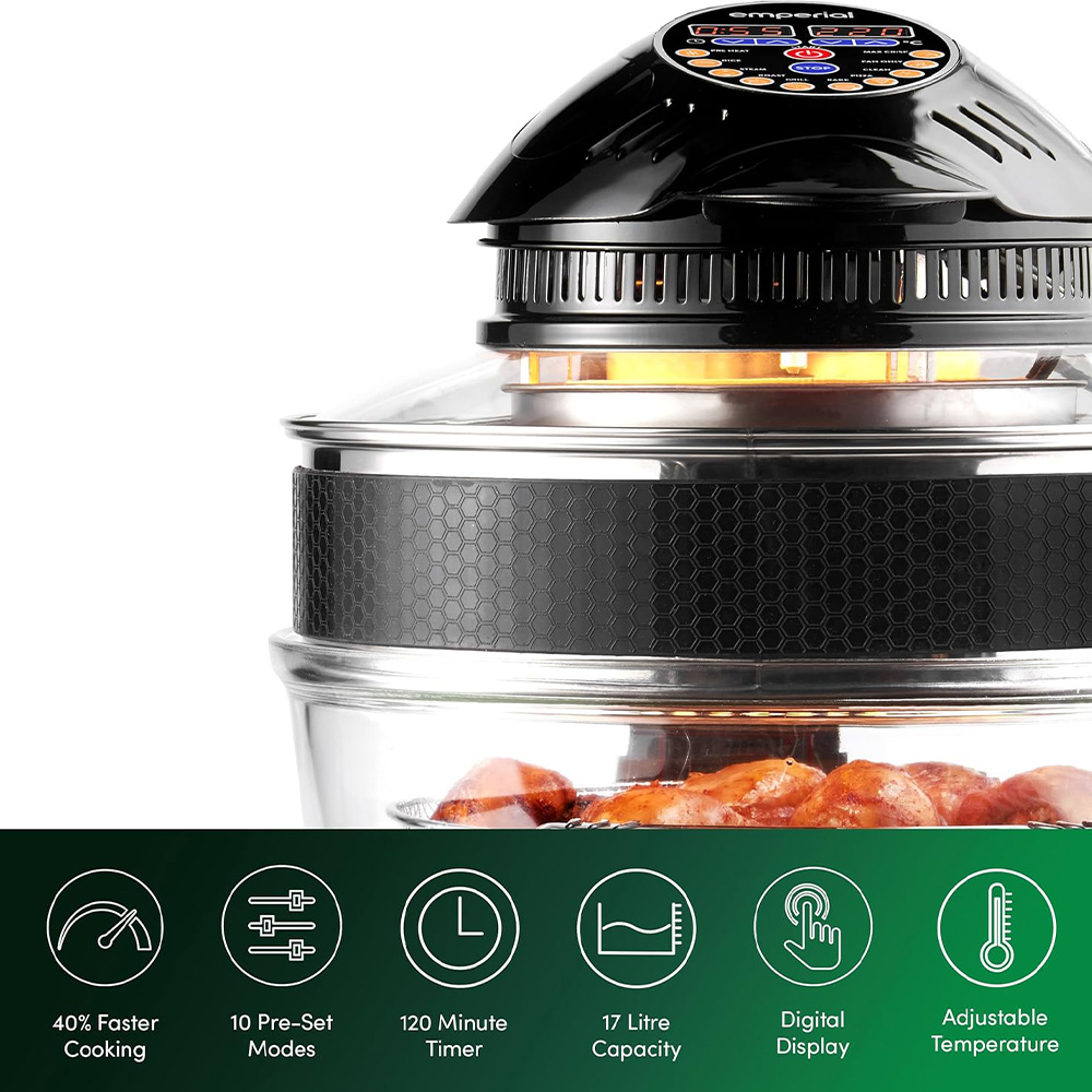 Emperial 17L Digital Halogen Oven Cooker with Extender Ring and Accessories Image 9