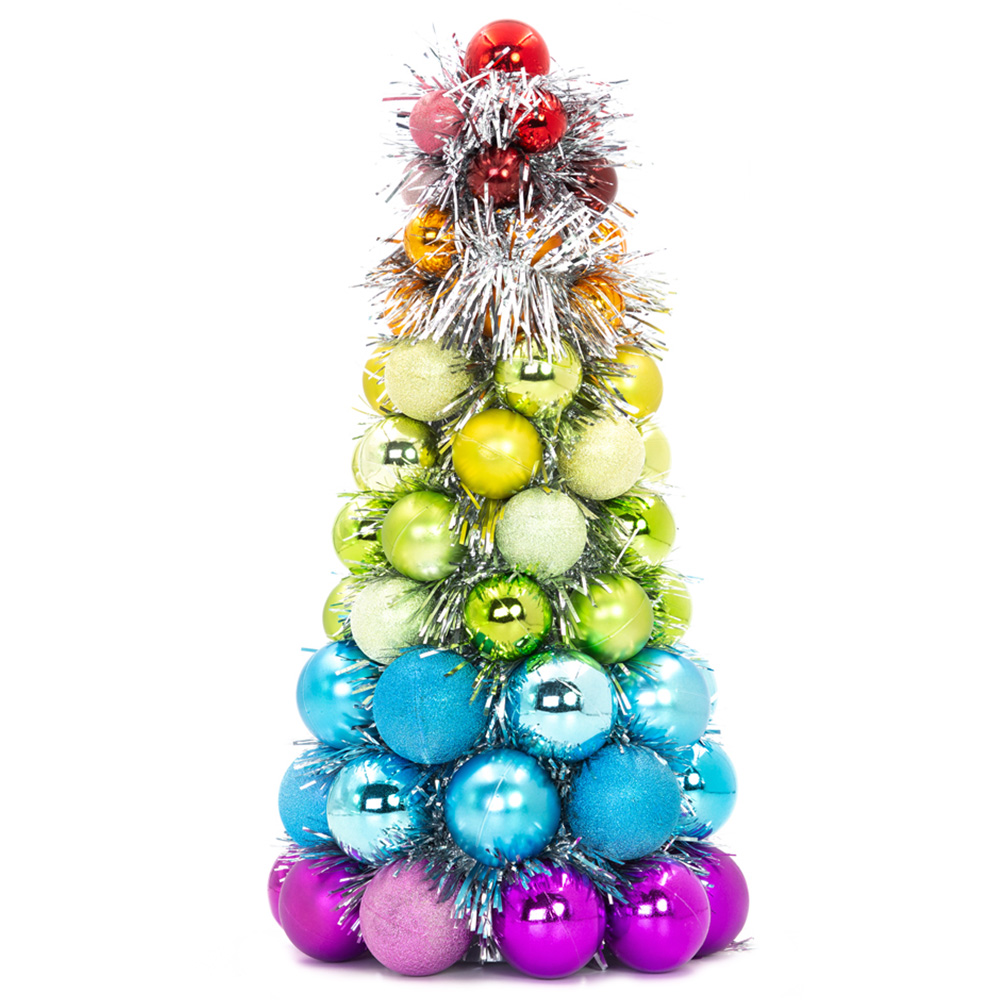 The Christmas Workshop Rainbow Bauble Table Tree Image 1