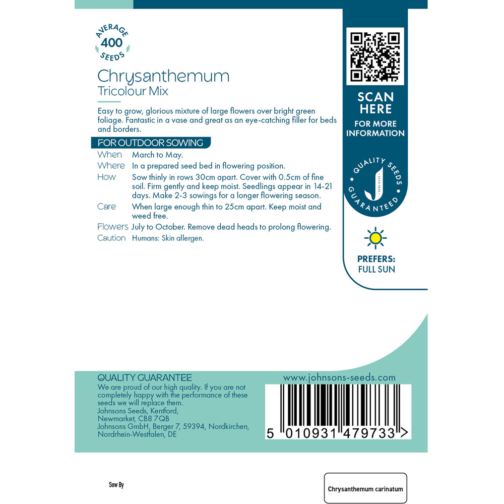 Pack of Chrysanthemum Tricolour Mixed Seeds Image 3