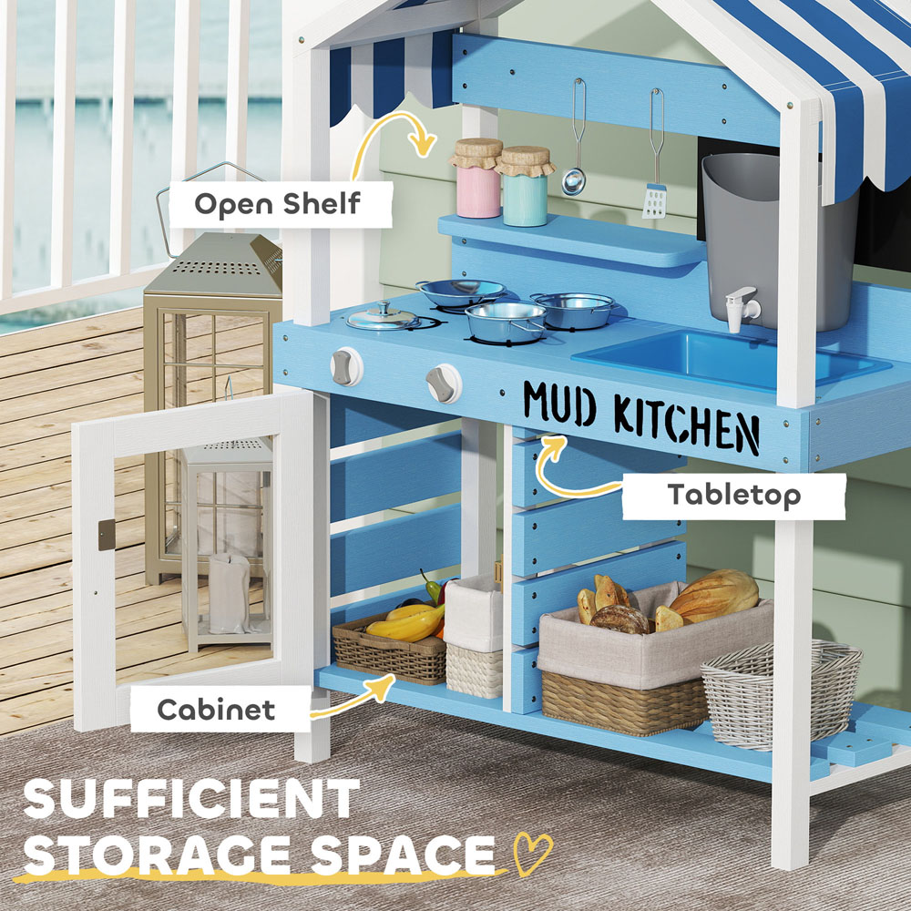 Tommy Toys AIYAPLAY Kids Blue Outdoor Mud Kitchen Play Set with Accessories Image 6