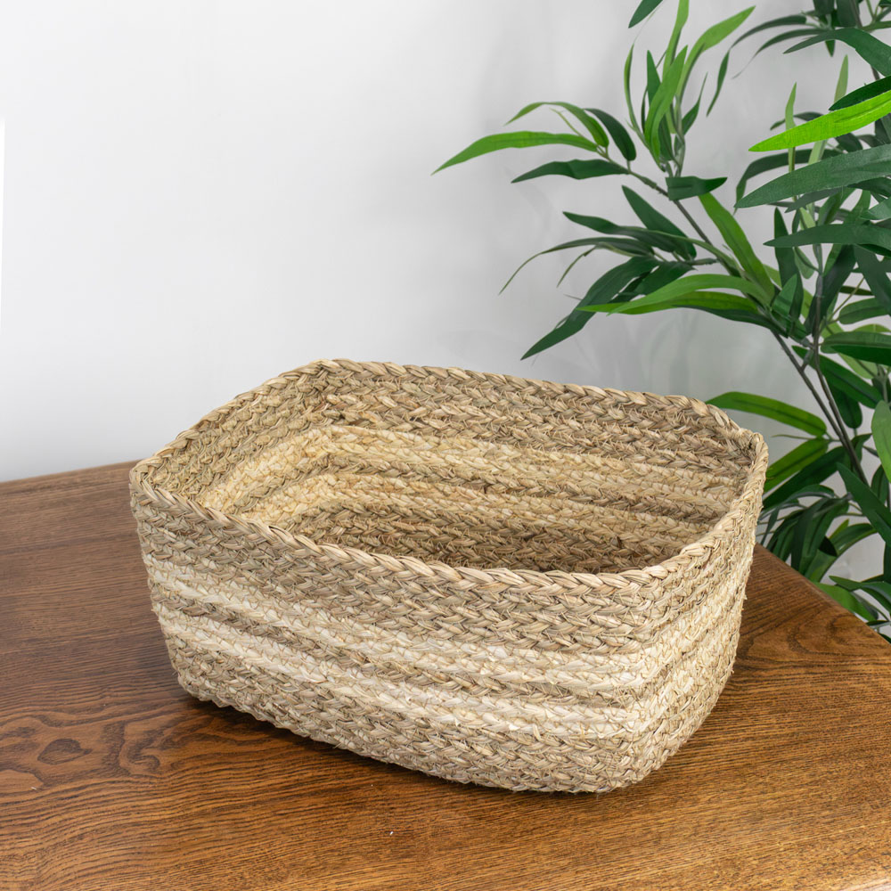 JVL Palma Maize Natural Rectangular Storage Basket 3 Pack Image 7