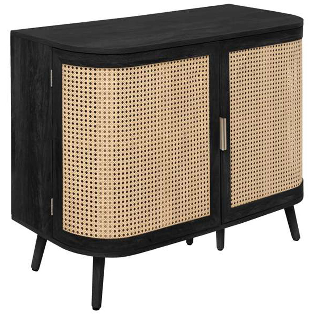 Birlea Noah 2 Door Black Rattan Sideboard Image 2