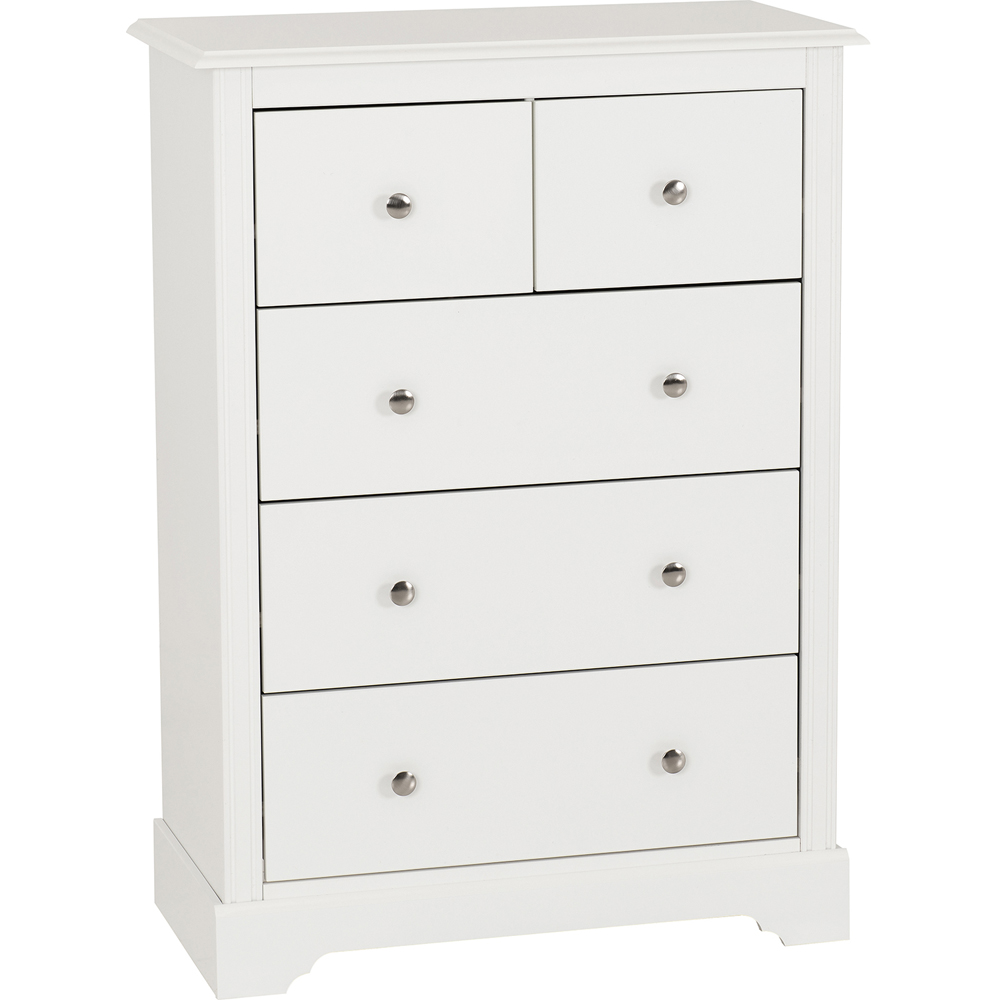 Seconique Stratford 5 Drawer White Storage Chest Image 2