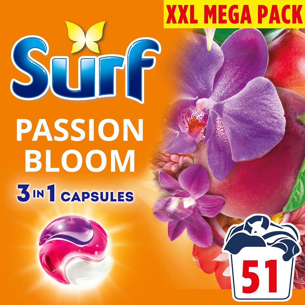 Surf 3 in 1 Passion Bloom Washing Capsules 51 Washes 6 Pack Image 4