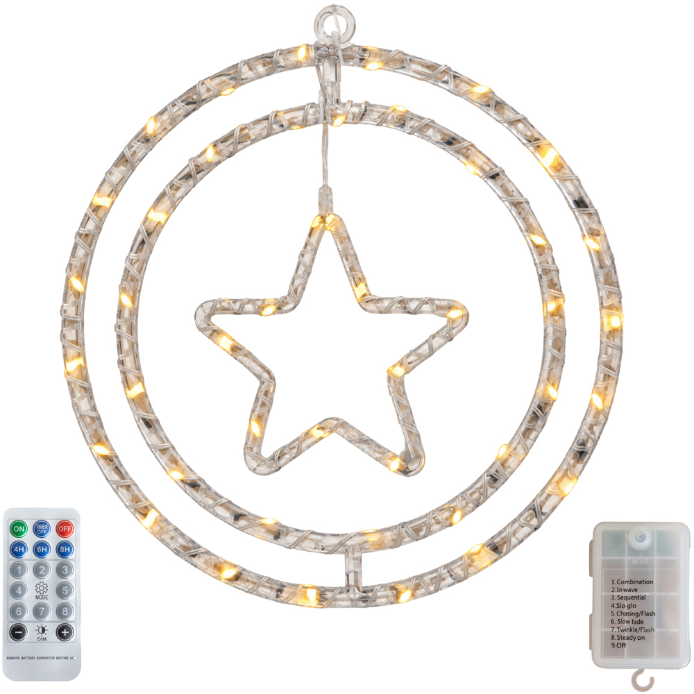 Samuel Alexander 45 Warm White LED Star Ring Hanging Christmas Decoration 34cm Image 2