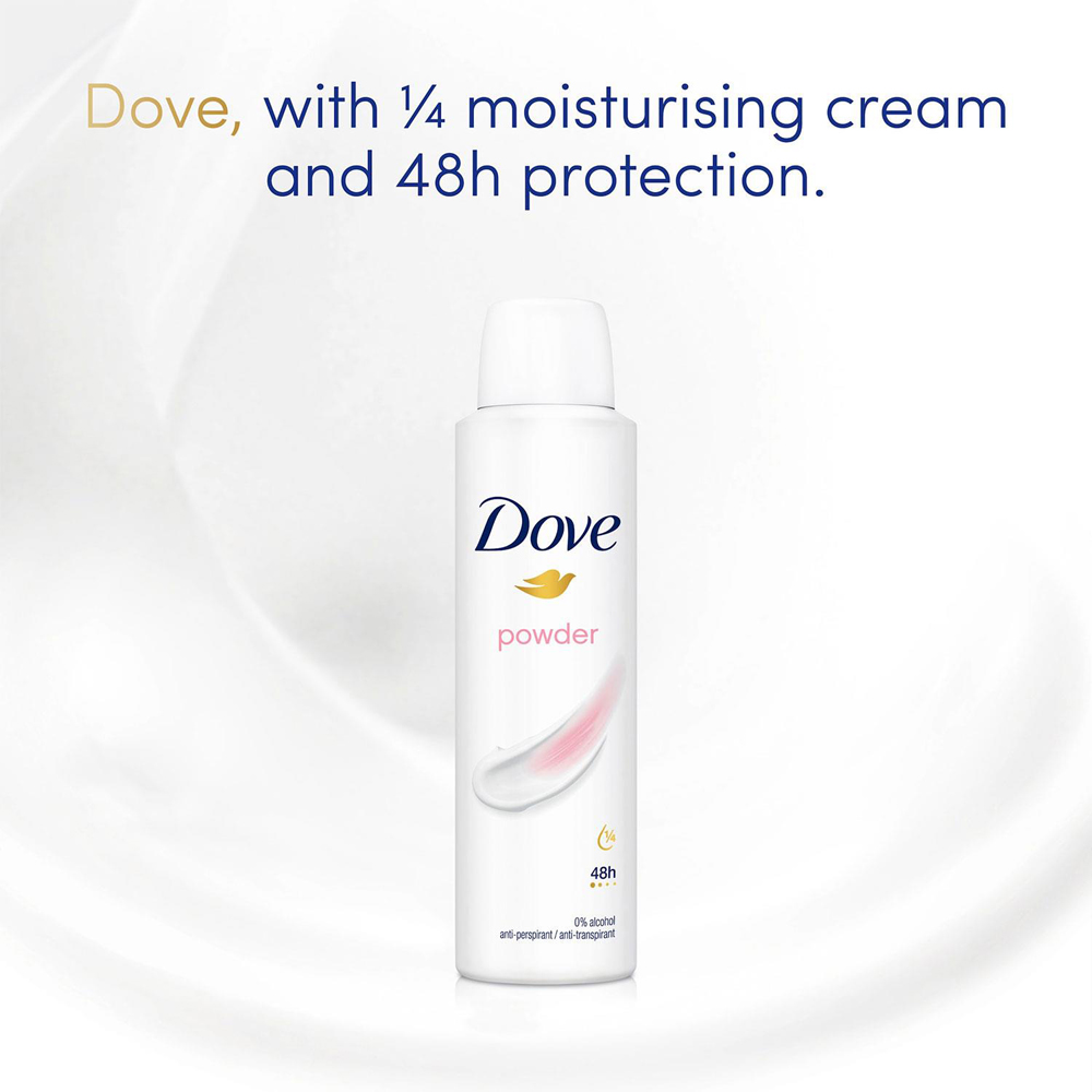 Dove Powder Sweat Protection Women Anti-Perspirant Deo 150ml 24 Pack Image 6