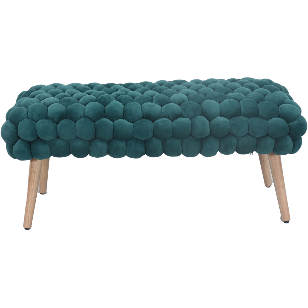 Artemis Home Cushla Dark Green Bubbly Velvet Large Footstool Image 2