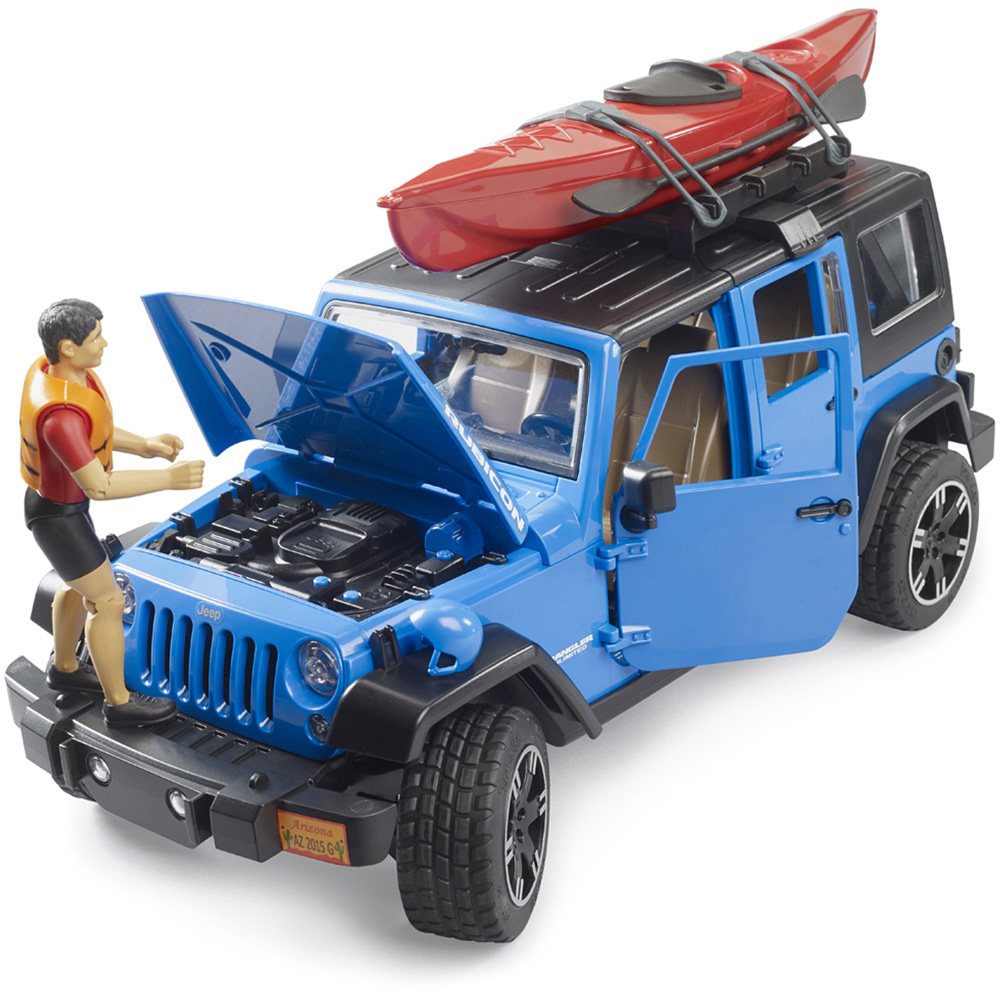 Bruder Kids Jeep Wrangler Unlimited Rubicon with Kayak and Kayaker Playset Model Image 4