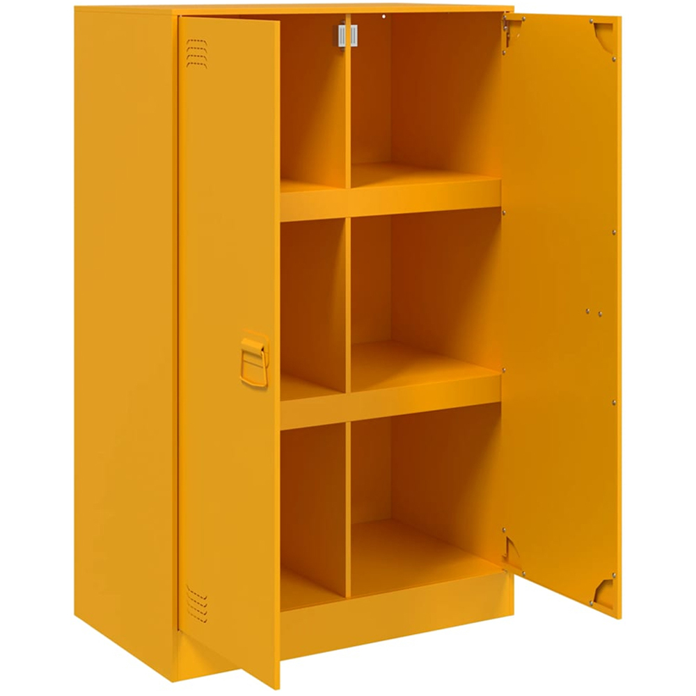 vidaXL 2 Door Mustard Yellow Steel Sideboard Image 3