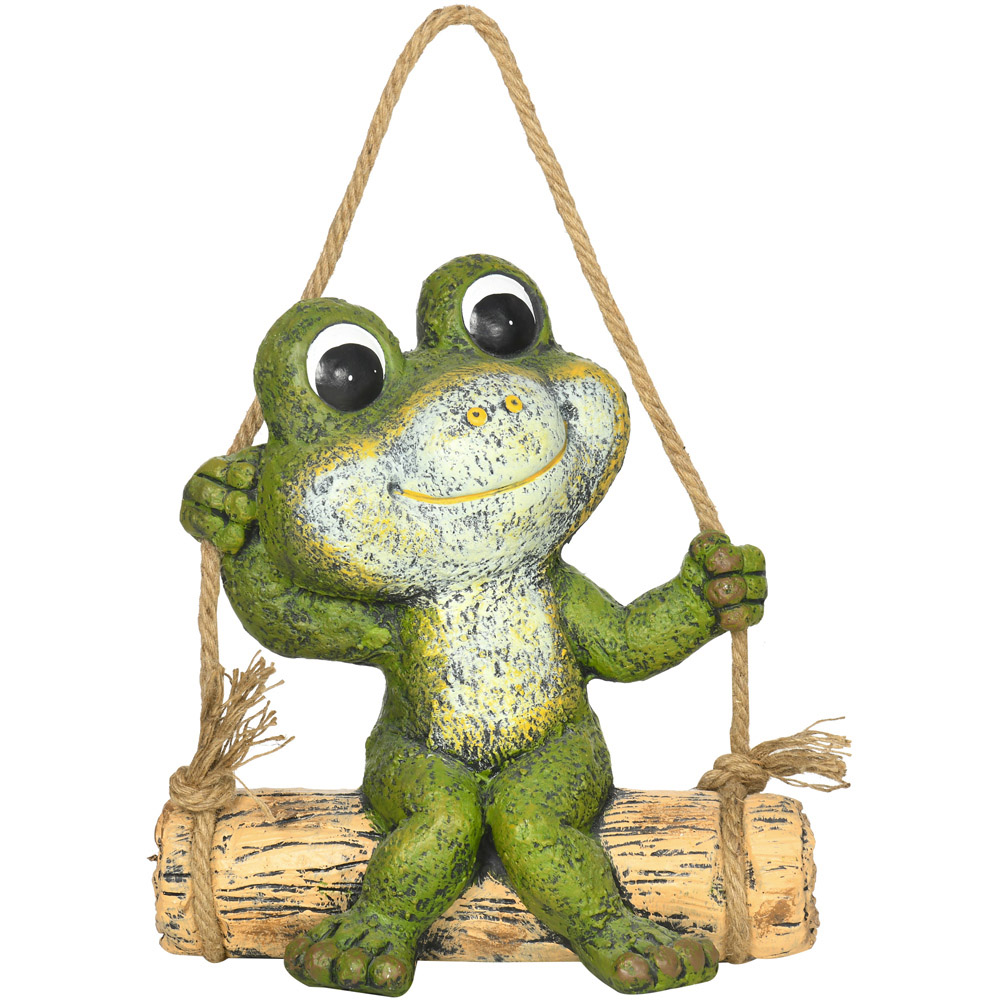 Outsunny Green Vivid Frog Ornament Statue Image 1