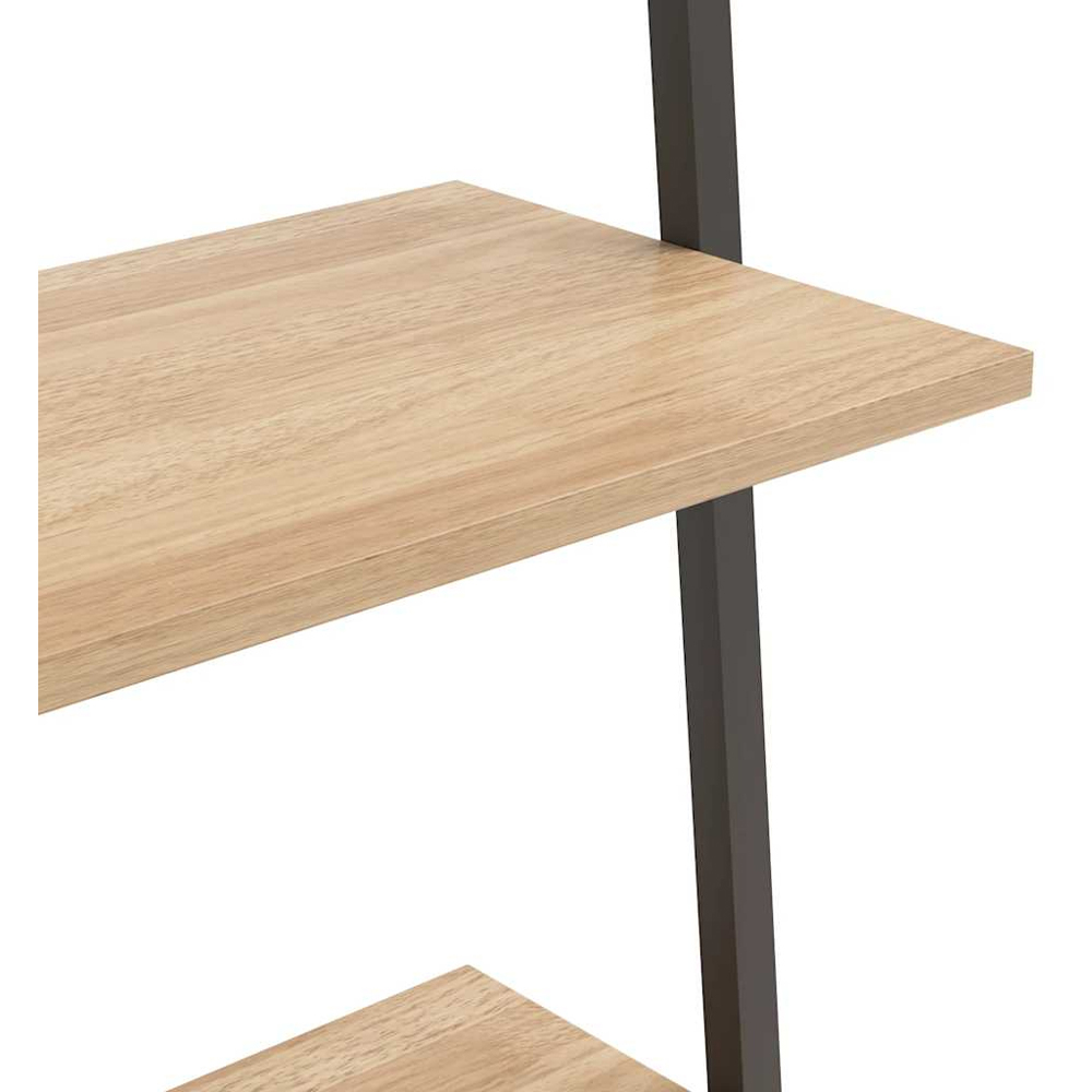 vidaXL 5-Tier Light Brown and Black Leaning Shelf Image 6