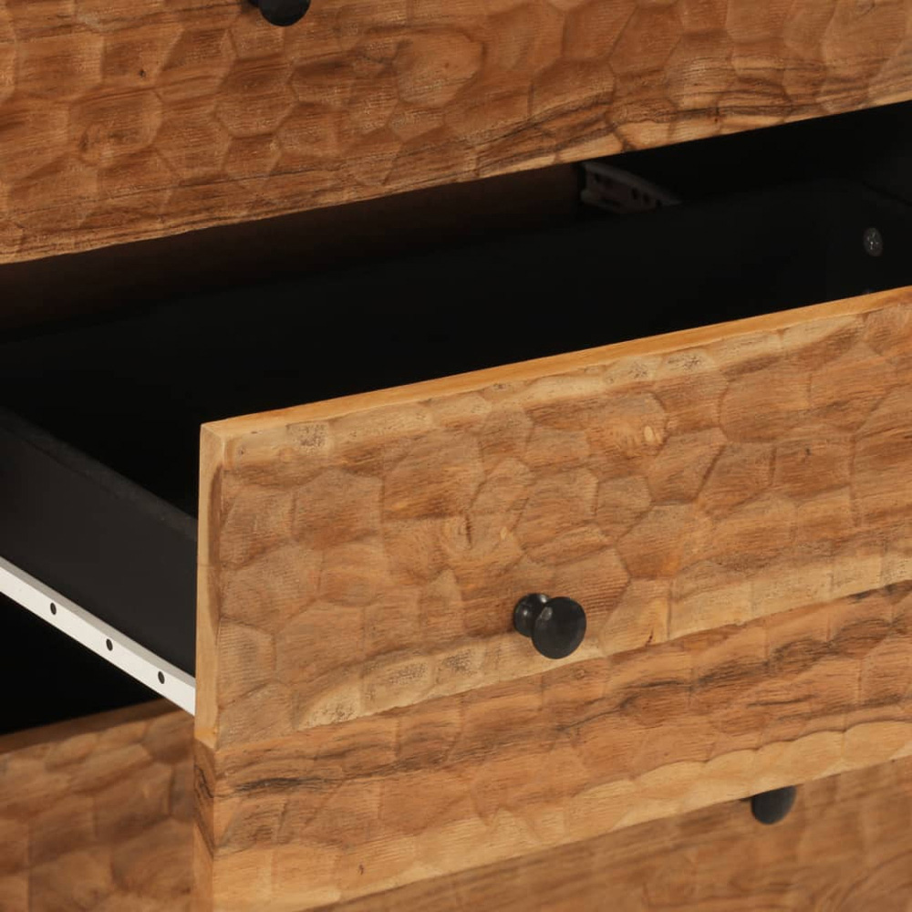 vidaXL 3 Drawer Solid Acacia Wood Side Cabinet Image 8
