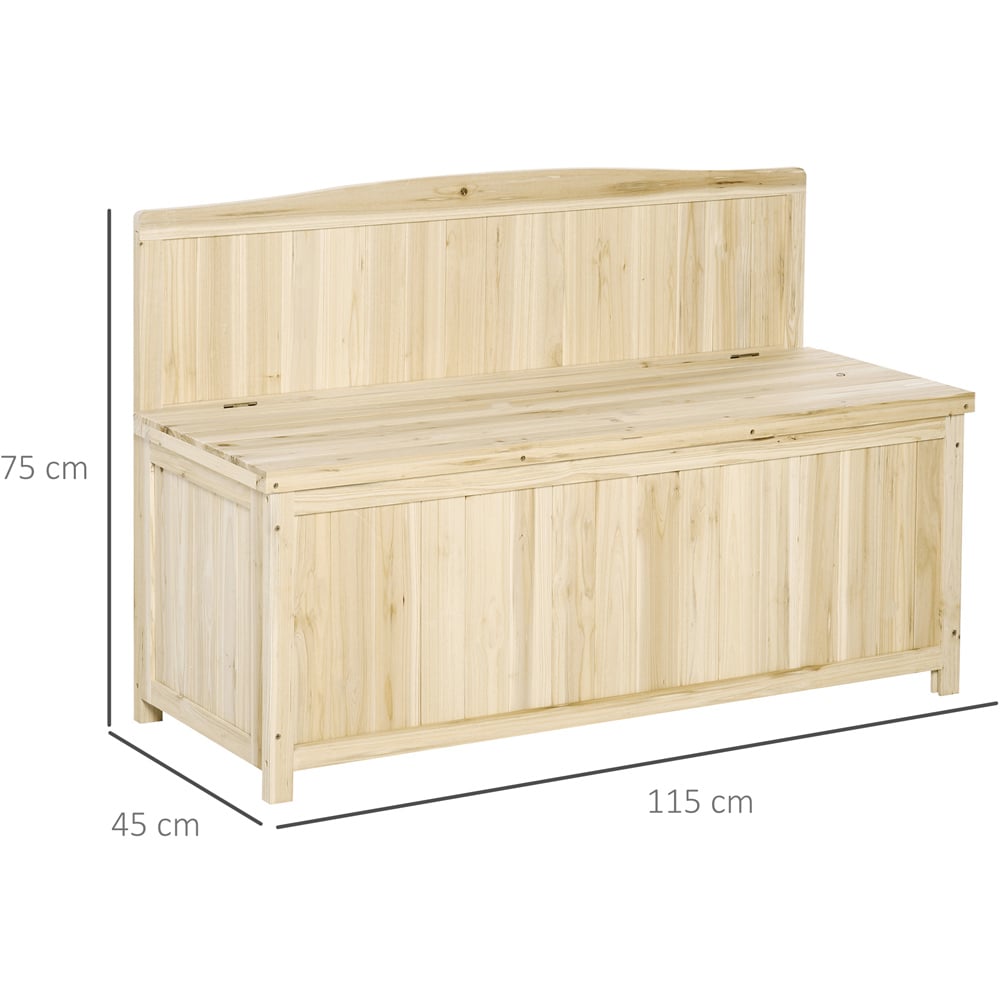 Outsunny 2 Seater Natural Wooden Storage Bench Image 8