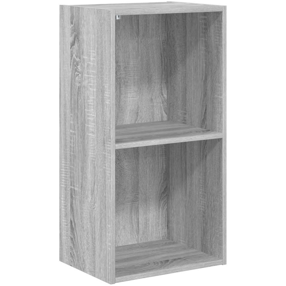 vidaXL 2 Shelf Grey Sonoma Small Bookcase Image 2