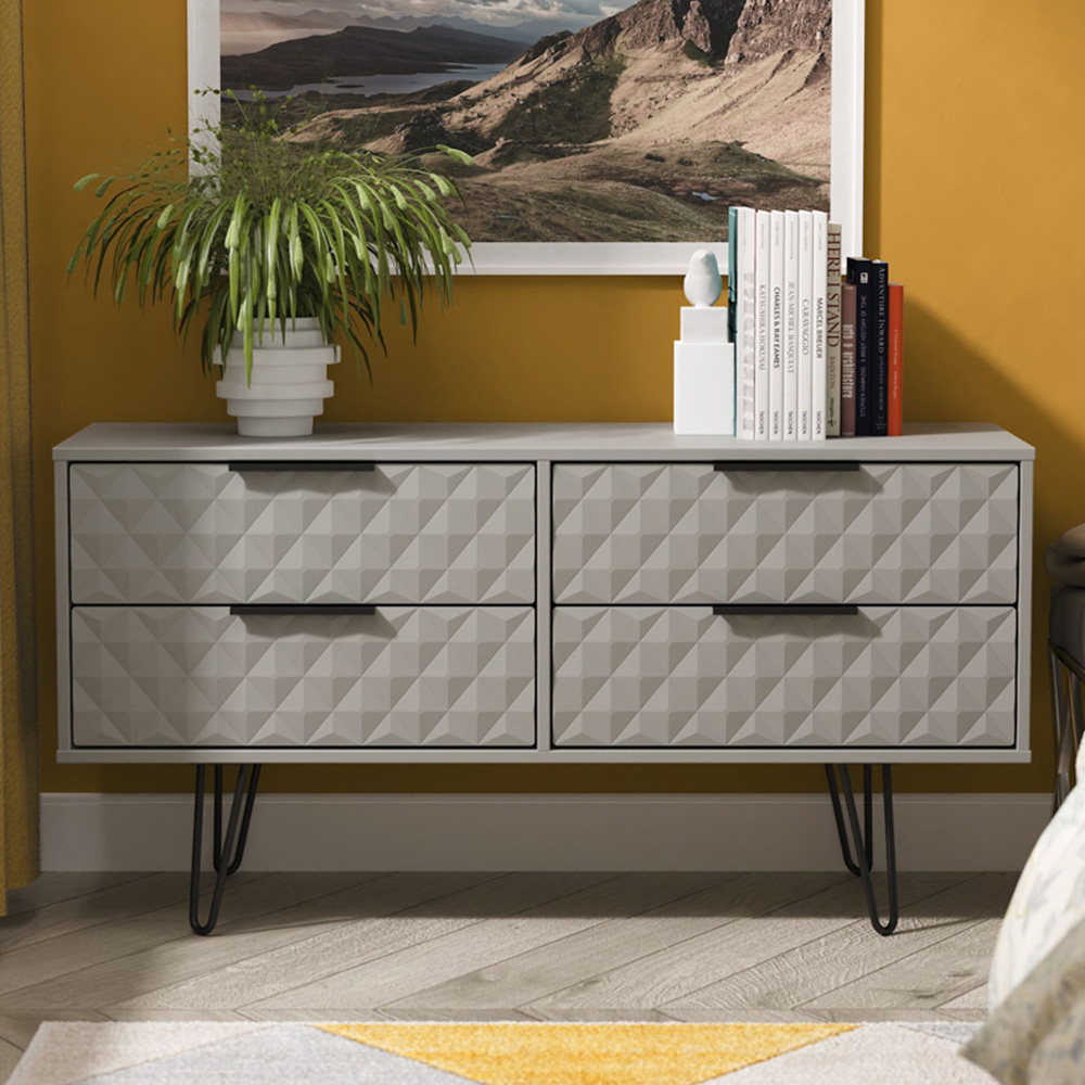 Crowndale Harlequin 4 Drawer Dusk Grey Bed Box Ready Assembled Image 1