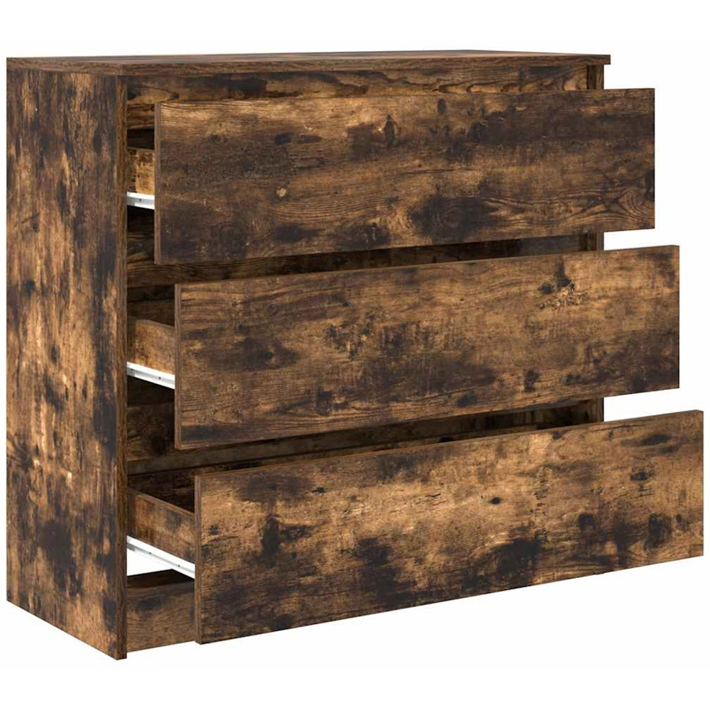vidaXL 3 Drawer Smoked Oak Sideboard Image 5