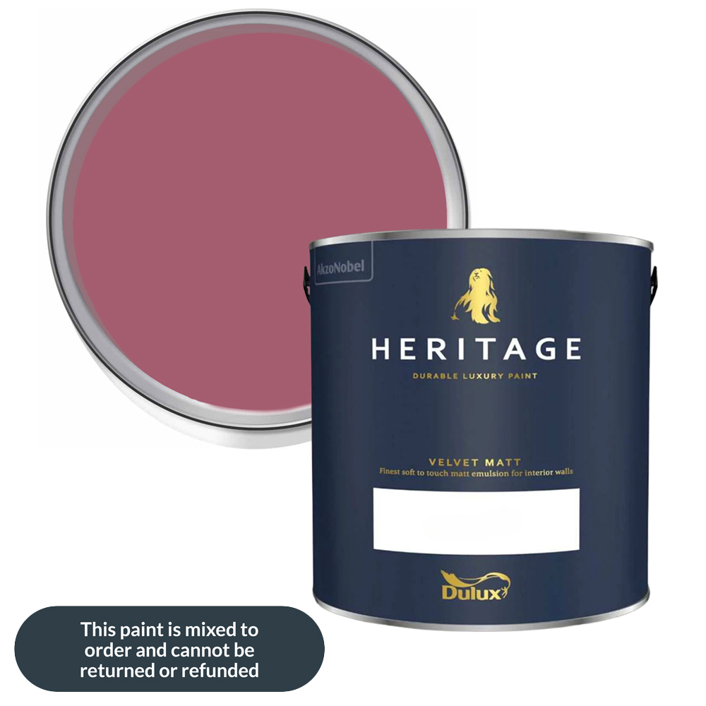 Dulux Heritage Walls and Ceilings Fitzrovia Red Velvet Matt Emulsion Paint 2.5L Image 1