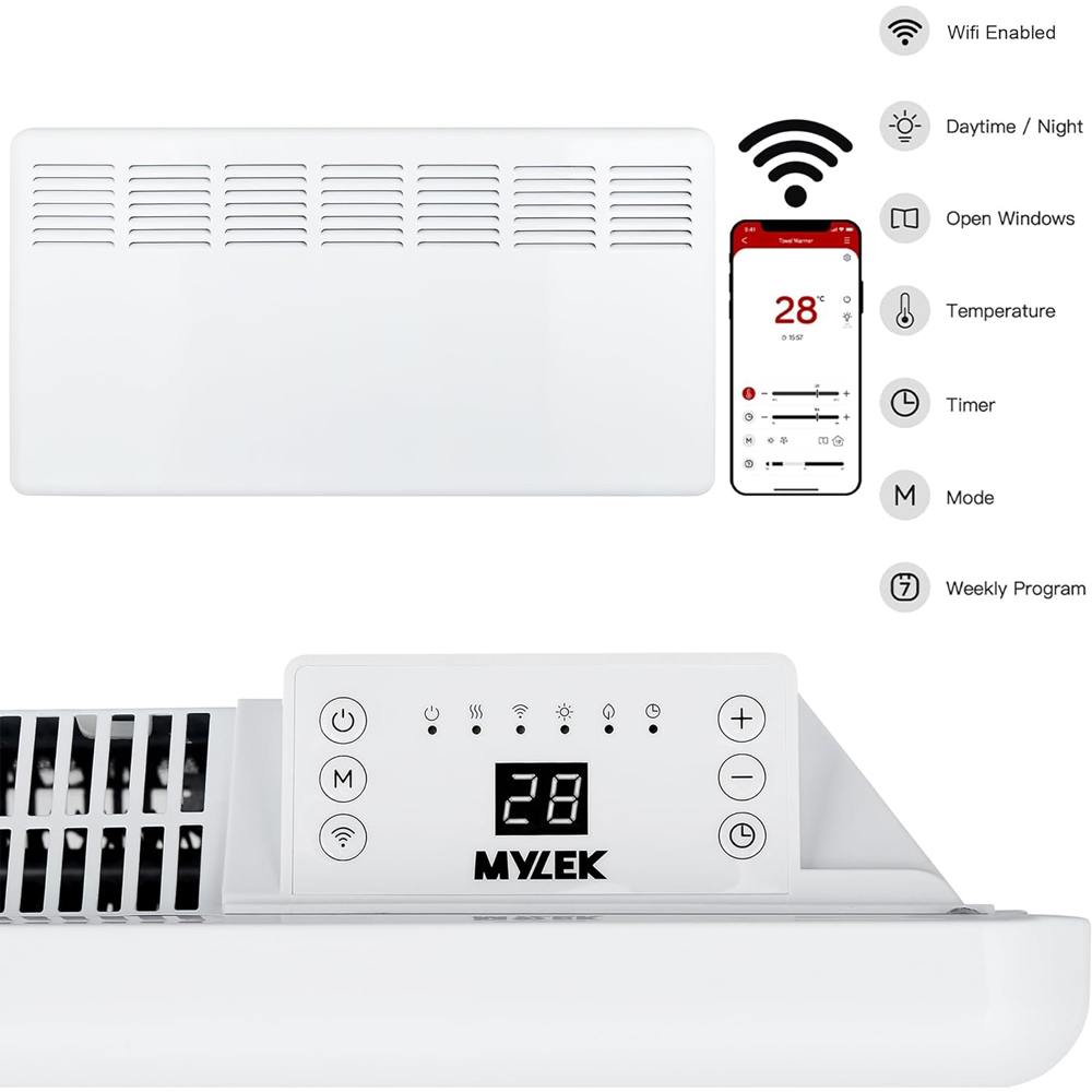 Mylek App Controlled Panel Heater 2000W Image 6