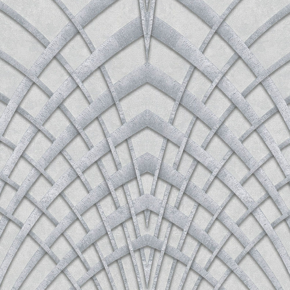 Galerie Avalon Pointed Arches Silver Grey Wallpaper Image 1