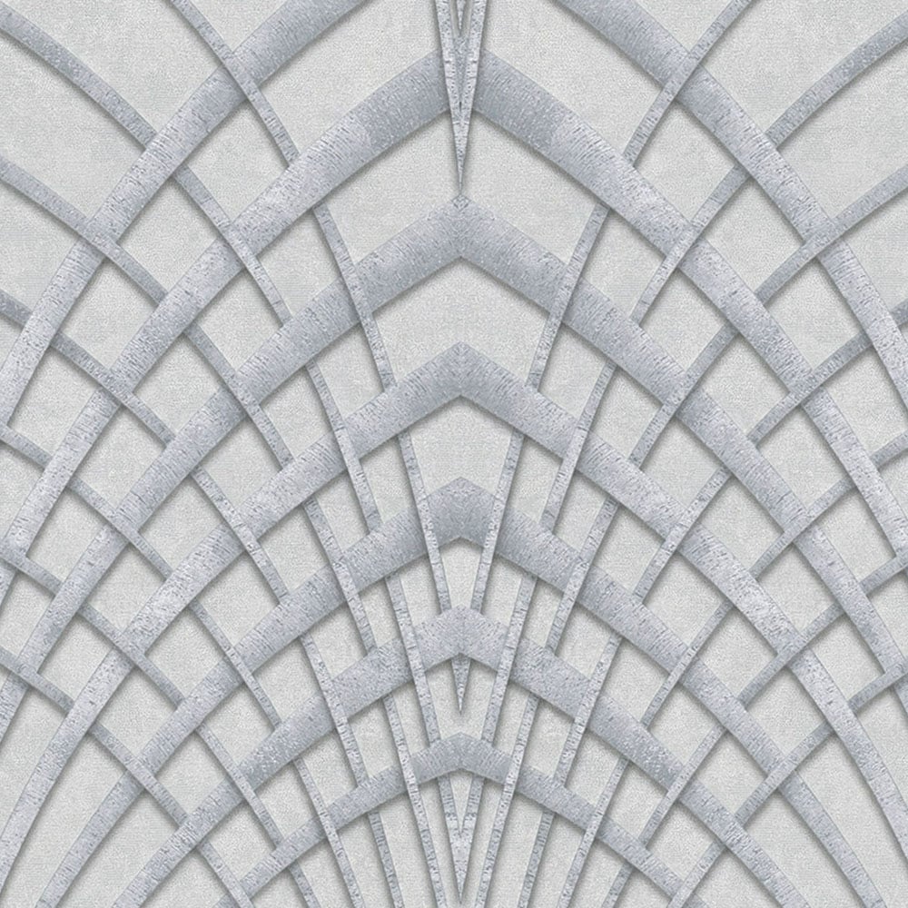 Galerie Avalon Pointed Arches Silver Grey Wallpaper Image 1