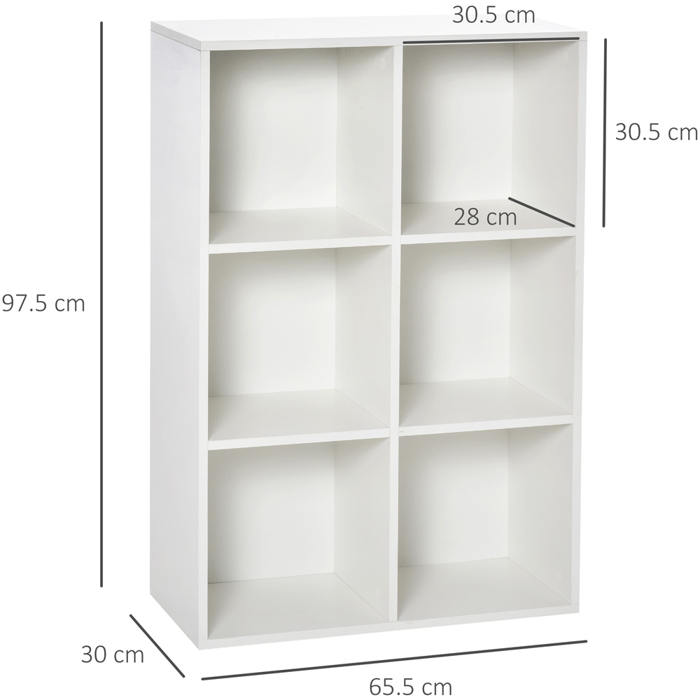 Portland 6 Storage Shelf White Bookcase Image 8