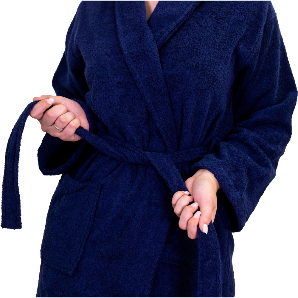 Allure Bath Fashions Hotel Luxury Large to Extra Large Navy Towelling Bathrobe Image 3