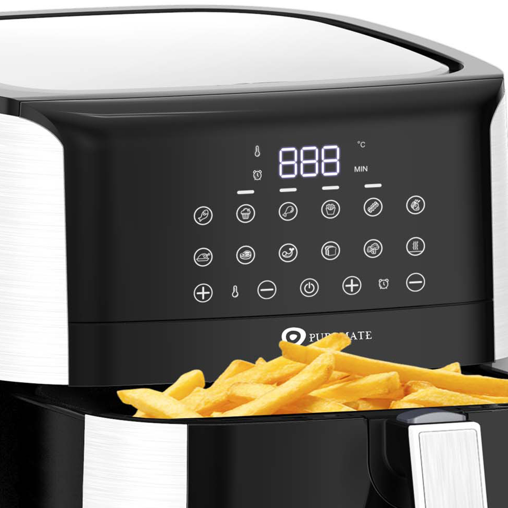 PureMate White Digital Air Fryer with Timer 7L Image 2