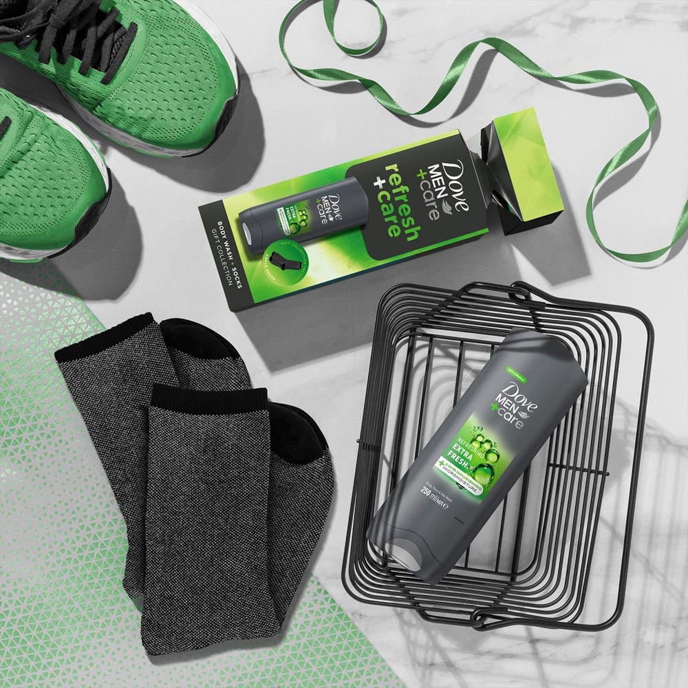 Dove Men+Care Bodywash and Socks Gift Set 4 Pack Image 6