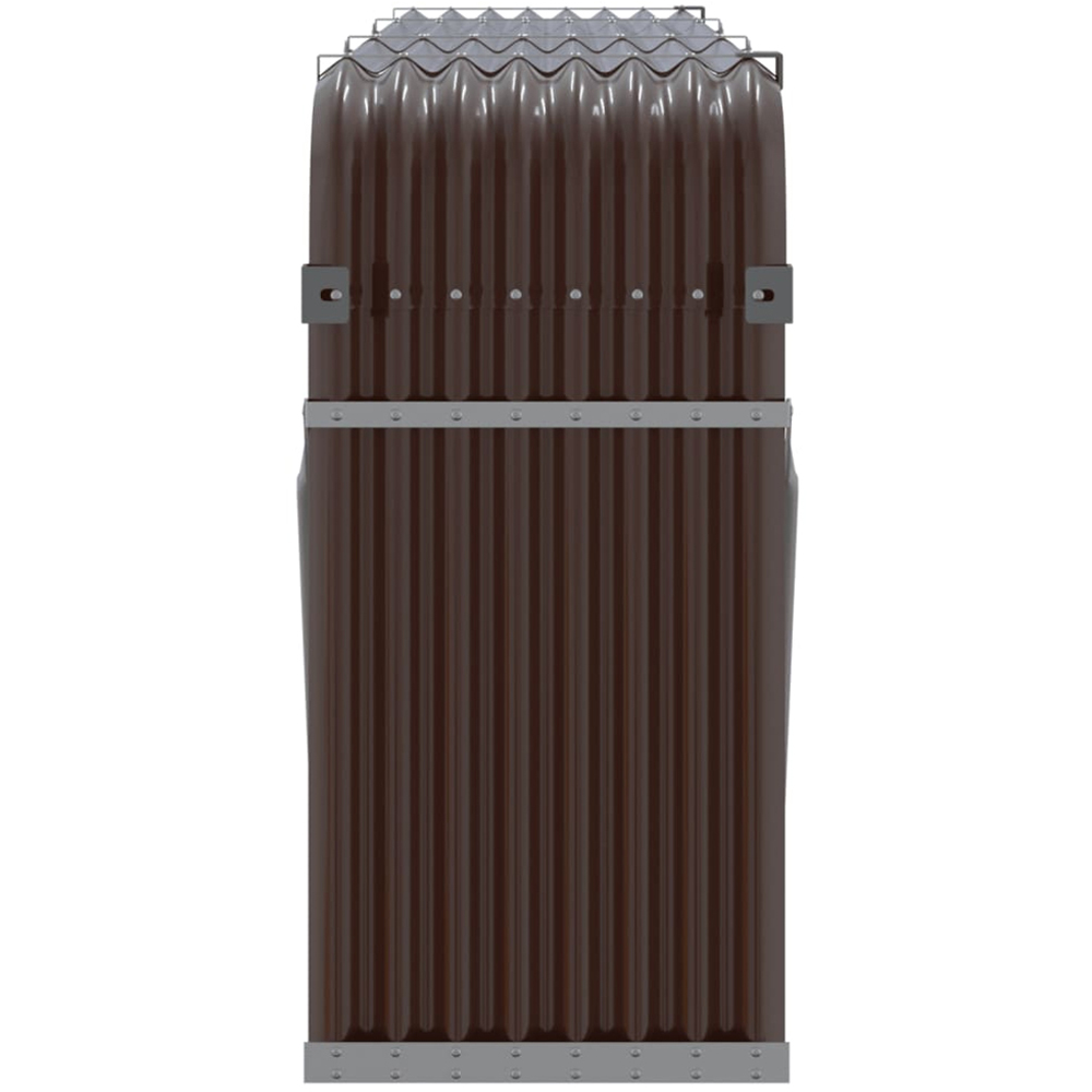 vidaXL Brown Galvanised Steel Firewood Log Holder 100 x 234 x 45cm Image 4