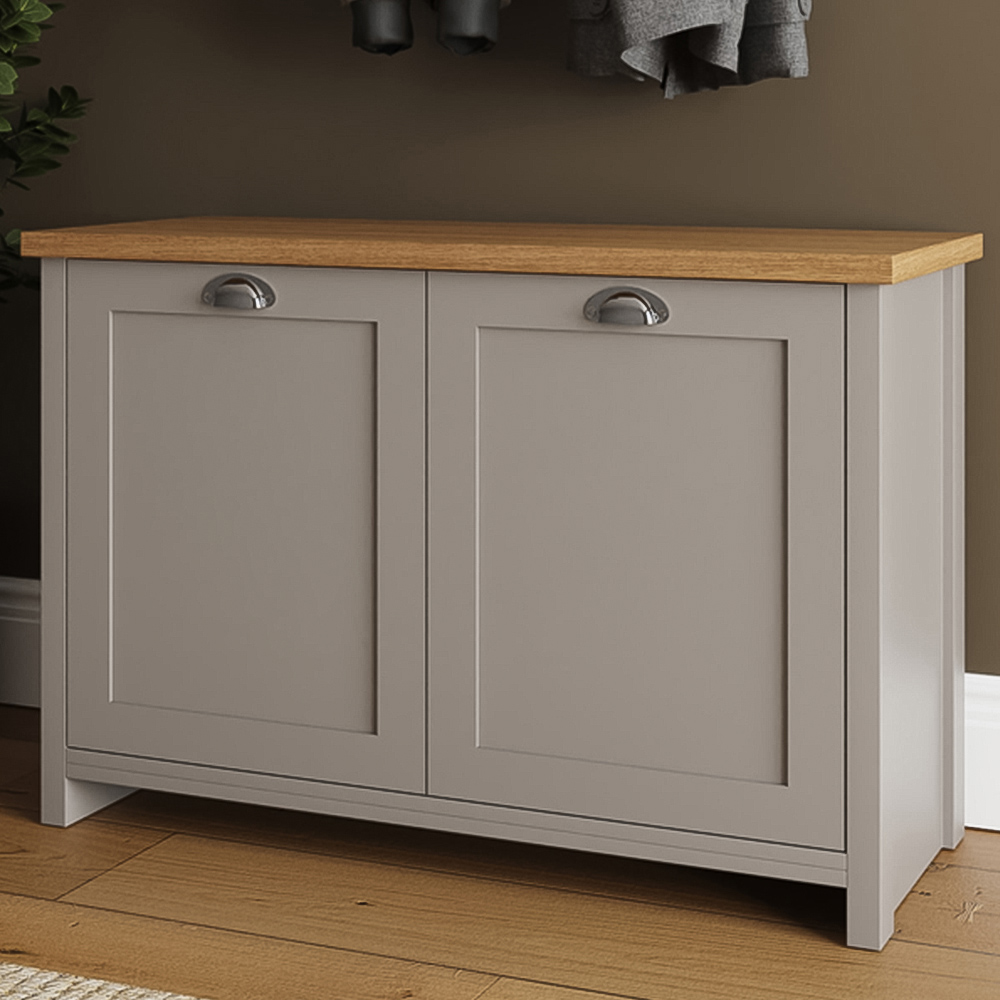 GFW Lancaster Grey Shoe Storage Image 1