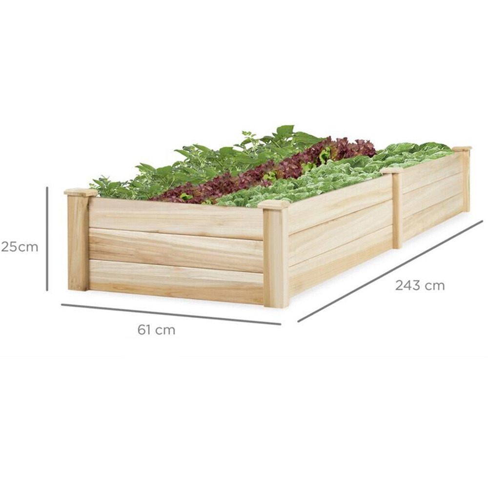 Living and Home Natural Solid Wood Raised Garden Bed 2 x 7.9ft Image 9