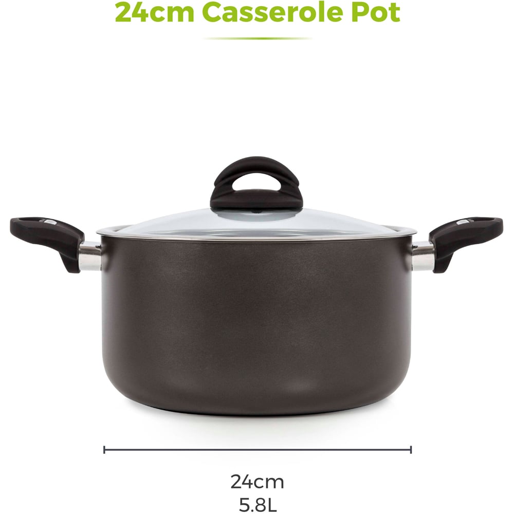 Tower Cerasure 24cm French Grey Aluminium Casserole Dish Image 9