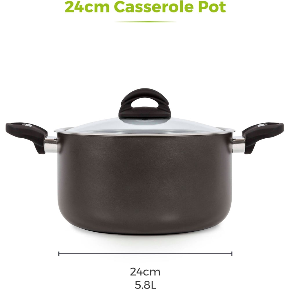 Tower Cerasure 24cm French Grey Aluminium Casserole Dish Image 9