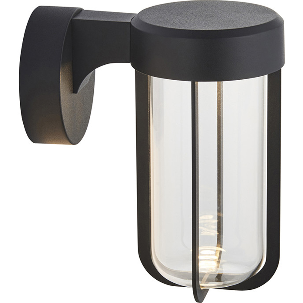 Merano Benevento Clear Glass Shade Matt Black LED Outdoor Wall Lamp Image 3