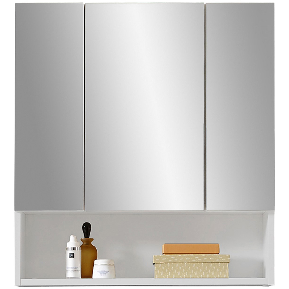Julian Bowen Mandy 3 Door White Mirrored Cabinet Image 2