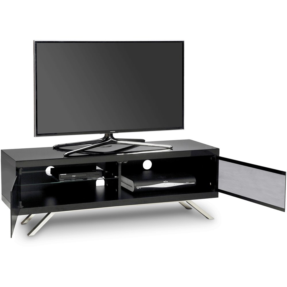 MDA Designs Tucana 1200 Hybrid 2 Drawer Black Complete TV Cabinet Image 5