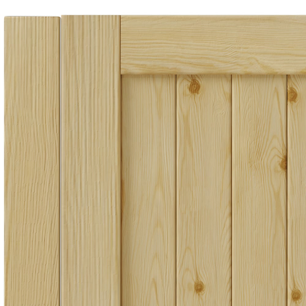 Living and Home Wooden Garden Slat Gate with Door Latch 70.8 x 35.4 inch Image 4