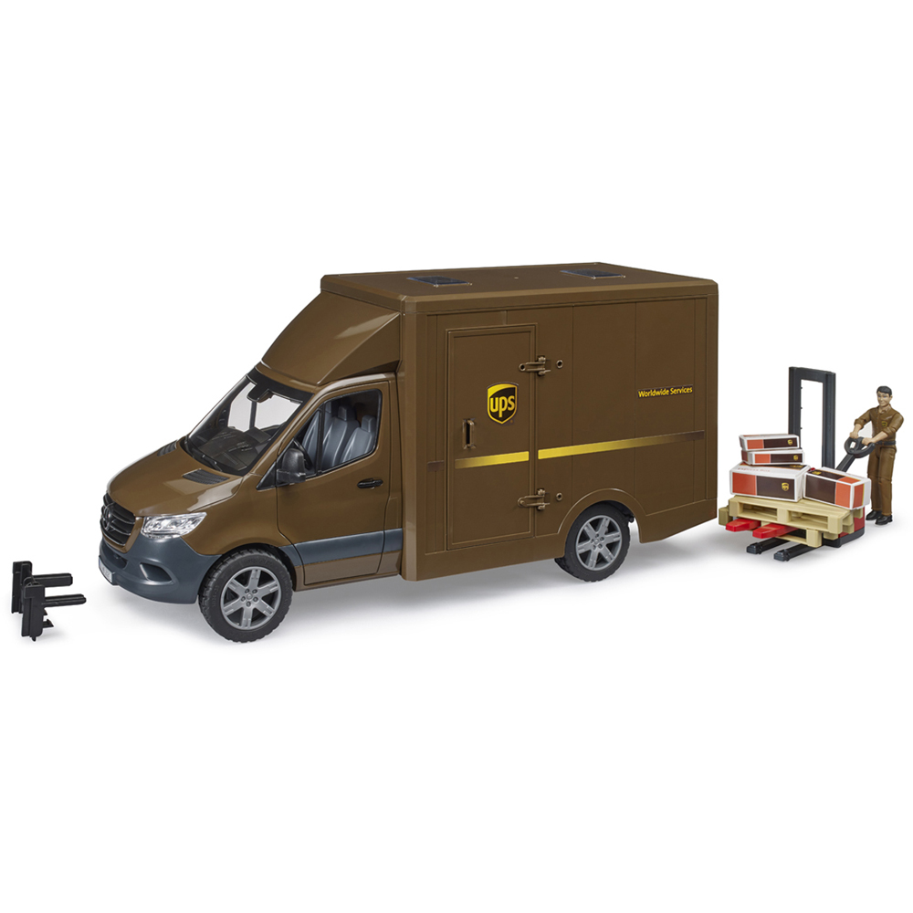 Bruder Kids MB Sprinter UPS with Driver and Accessories Playset Model Image 2