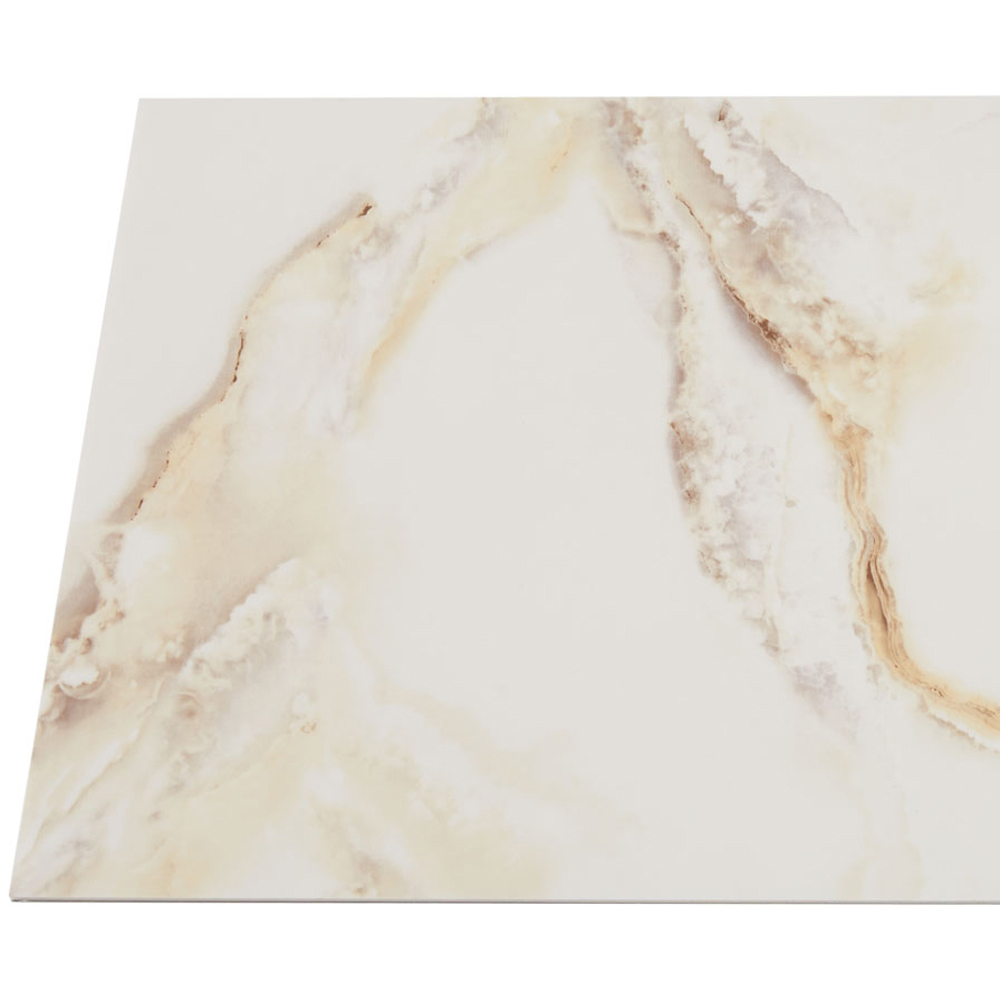 Living and Home Marble Patterned Calacatta White and Yellow PVC Self Adhesive Wall Sticker 10 Pack Image 4