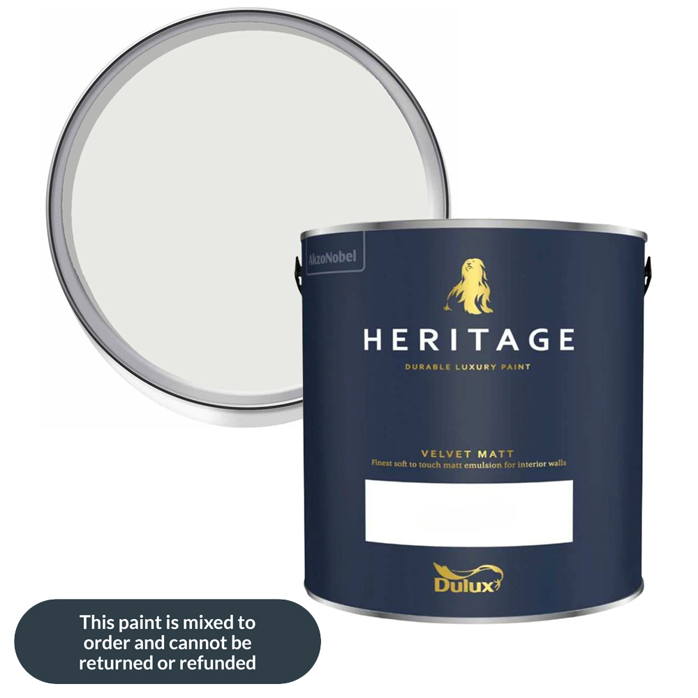 Dulux Heritage Walls and Ceilings Edelweiss White Velvet Matt Emulsion Paint 2.5L Image 1