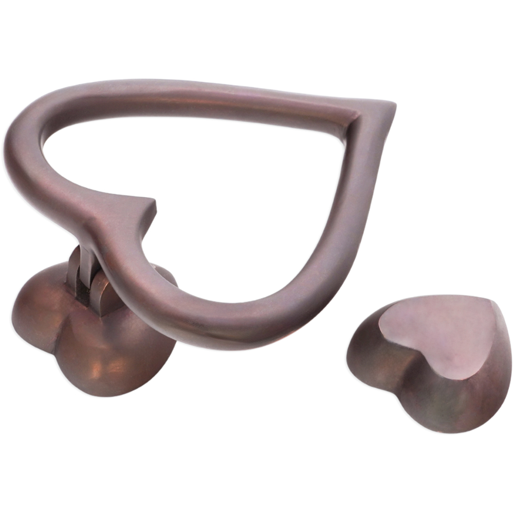 Spira Brass Aged Bronze Heart Door Knocker Image 3
