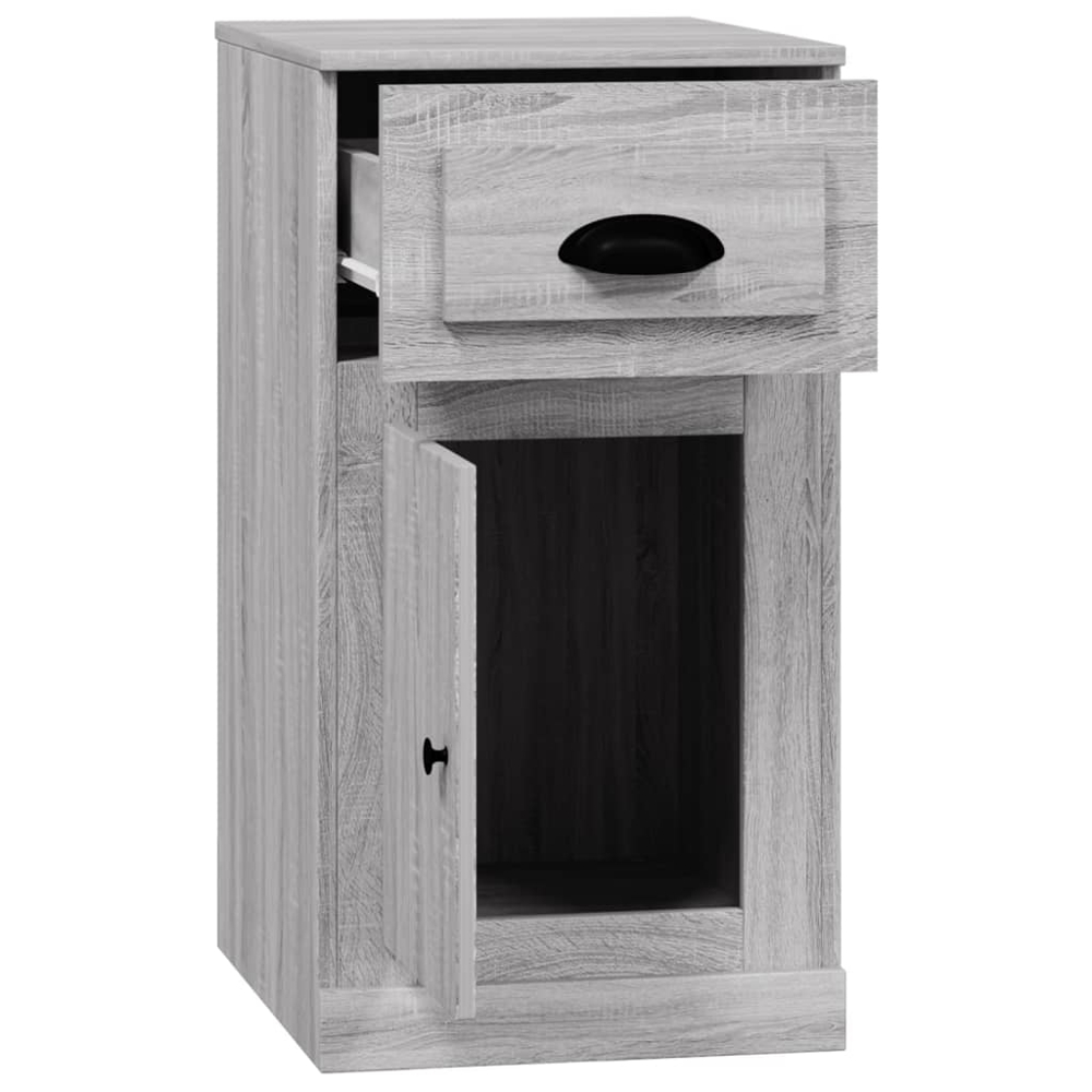 vidaXL Single Door Single Drawer Grey Sonoma Side Cabinet Image 5