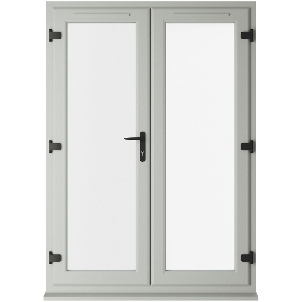Crystal Agate and White LH Master Clear Glass uPVC Double Glazed French Door 1590 x 2090mm Image 1