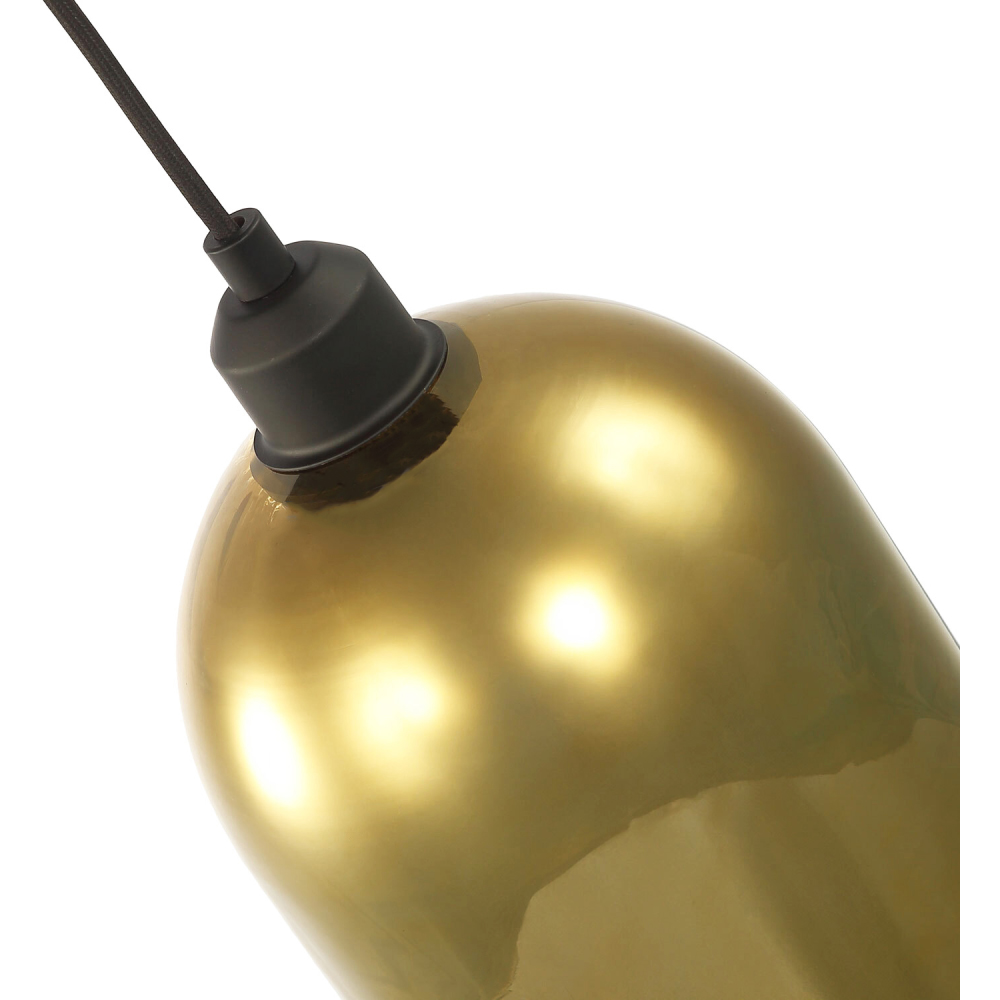 Happy Homewares Bell Shaped Gold Plated Glass Lower Rim Pendant Shade Image 5