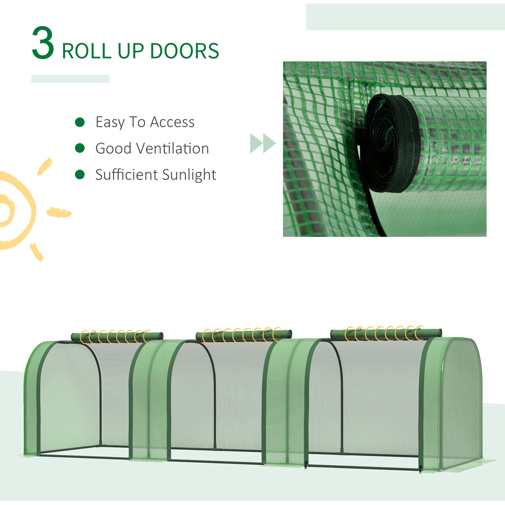 Outsunny Long Plastic Cover Tunnel 9.6 x 3.2ft Greenhouse Image 4