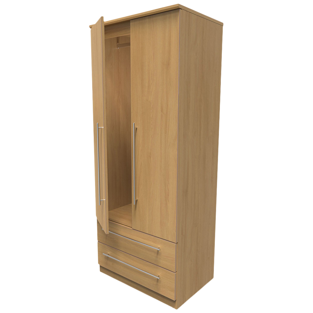 Crowndale Sherwood 2 Door 2 Drawer Oak Double Wardrobe Image 5