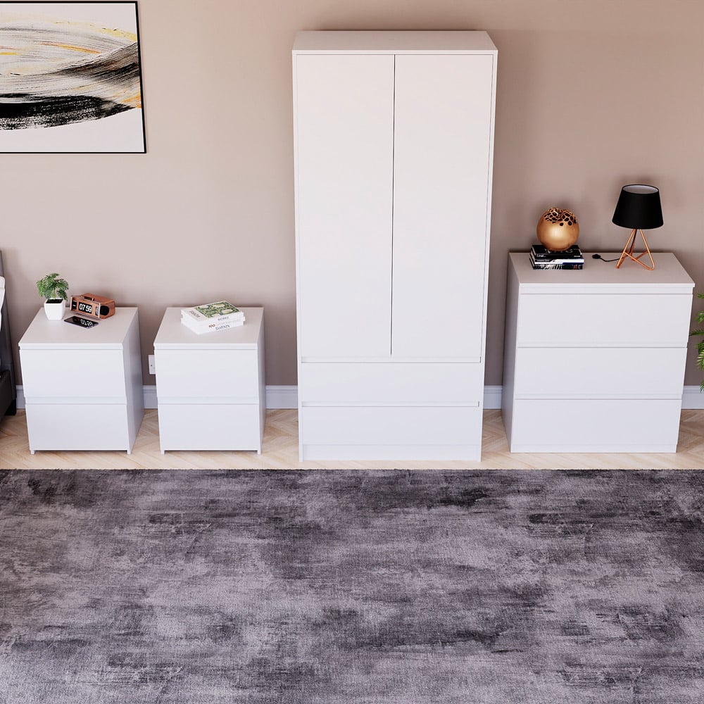 Denver White 4 Piece Bedroom Furniture Set Image 5